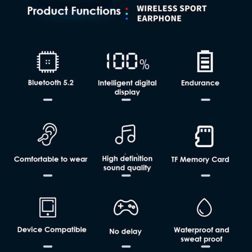 Bluetooth Neckband Headset Wireless Earphone Headphone Mic For iPhone Samsung US