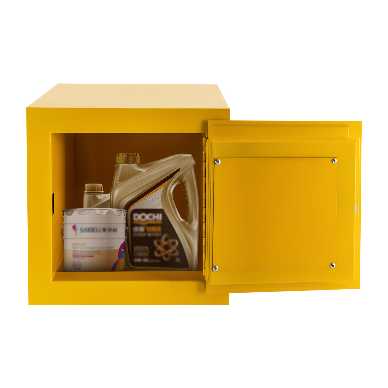 2Gal Flammable Cubic Hazardous Storage Cabinet Fireproof & Leakproof Liquid Bin