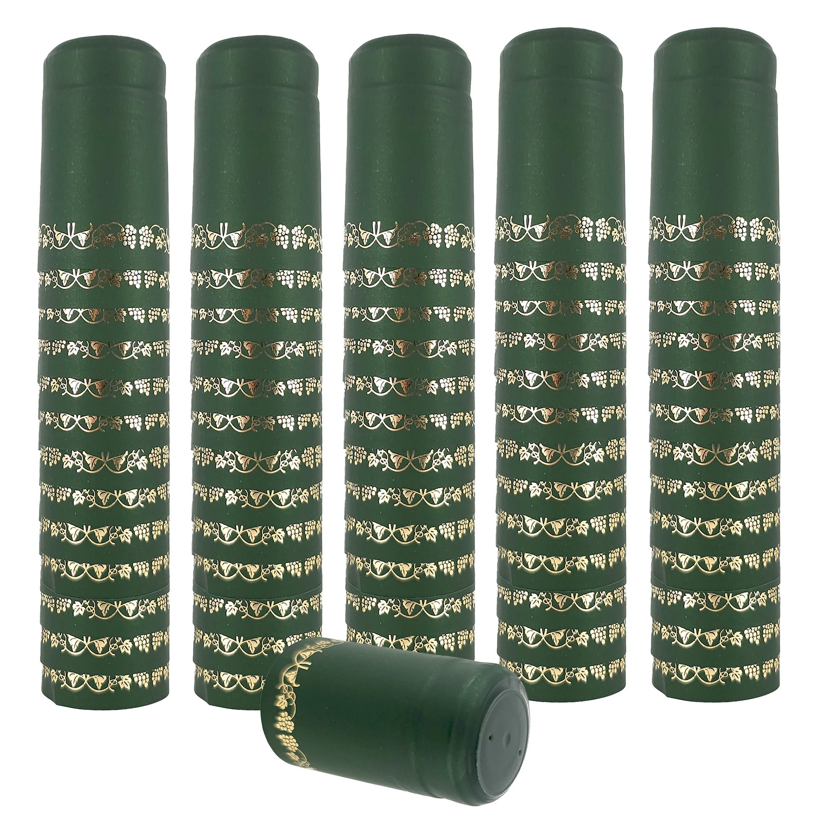 Home Brew Ohio Green With Gold Grapes PVC Shrink Capsules 100 count