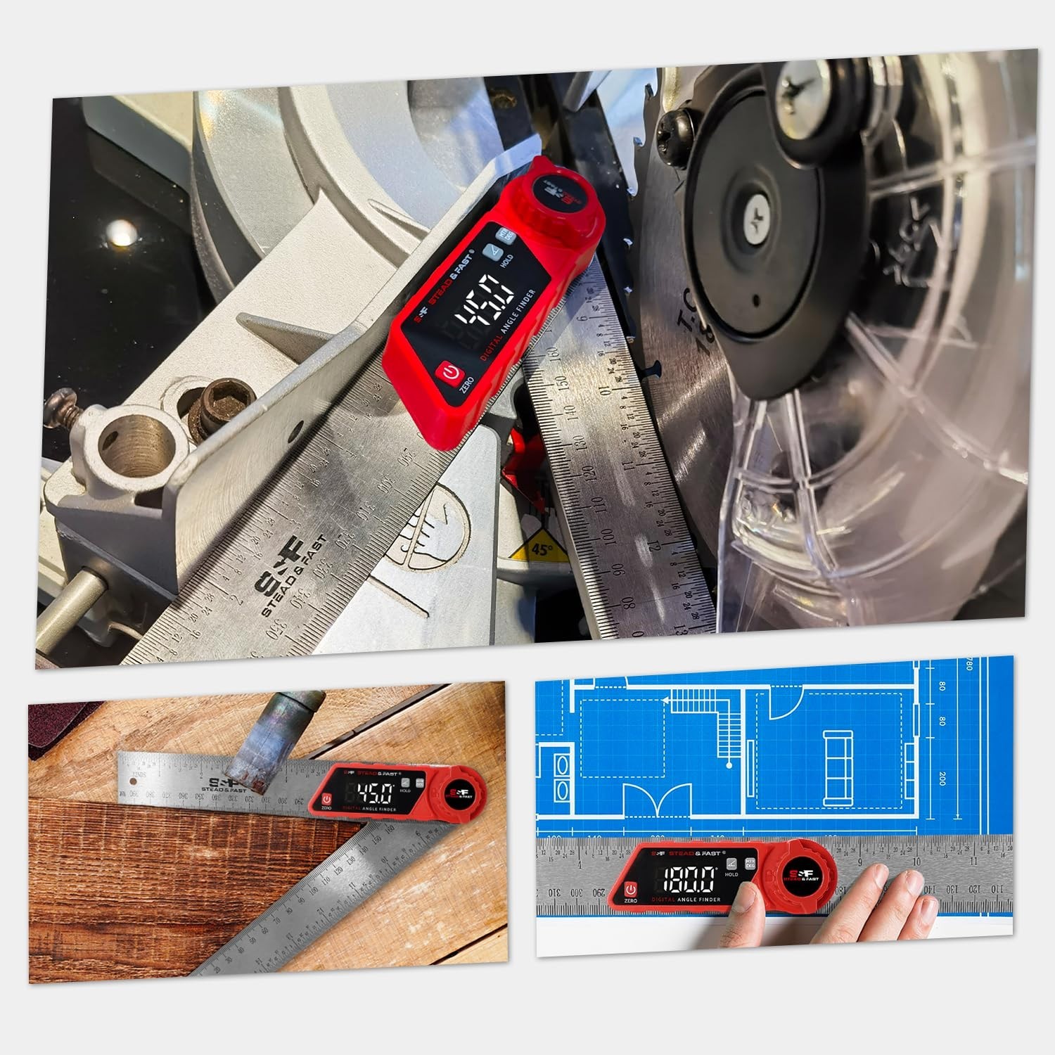 7" Digital Angle Finder Tool - Miter Saw Protractor for Woodworking & DIY Projec