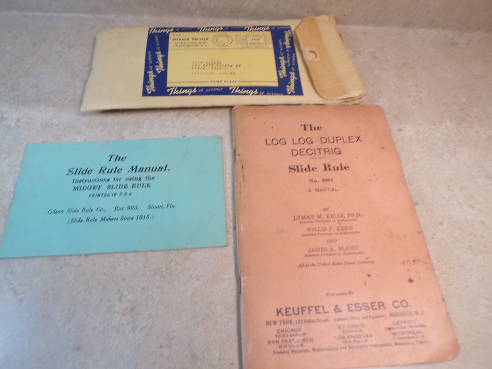 Things of Science Units 273 Computational Lab Science Service Slide Rule & Books