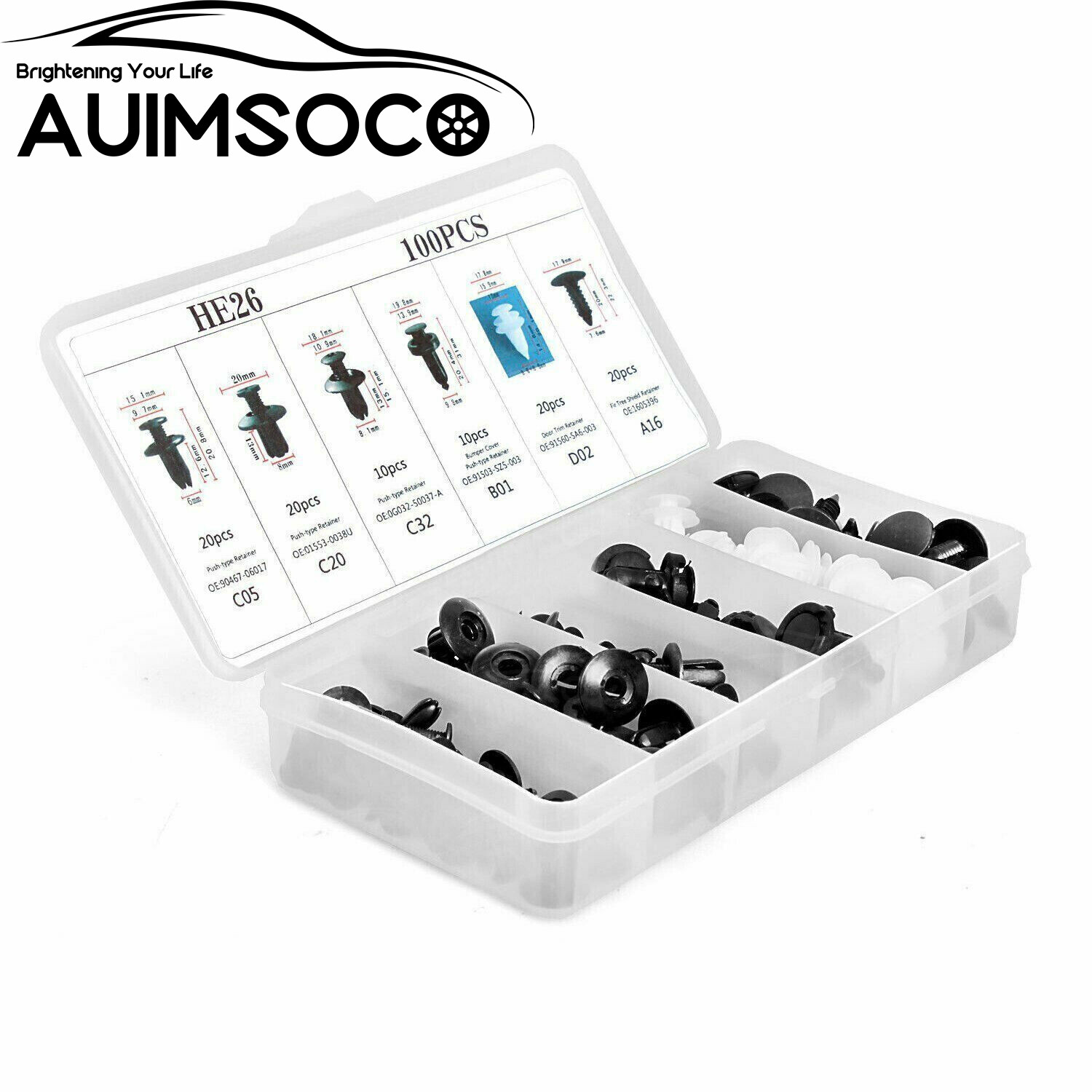 For Nissan Fixing Fastener Kit Bumper Fender Liner Push Retainer Clips 100XUS