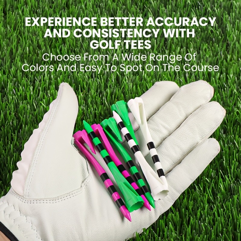 Plastic Golf Tees 30 Pack Printed Ring Tees with Bright High Visibility 83mm