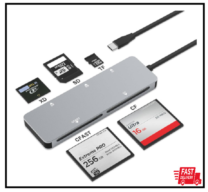 CFast 2.0 Card Reader, USB C CFast Card Reader 3.0 5Gbps CFast CF/SD/TF/XD 5 in1