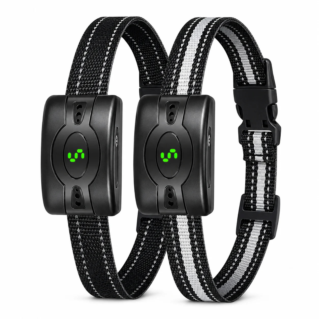 2 Pack Dog Bark Collar No Shock Rechargeable Anti Bark Vibration Beep IP67