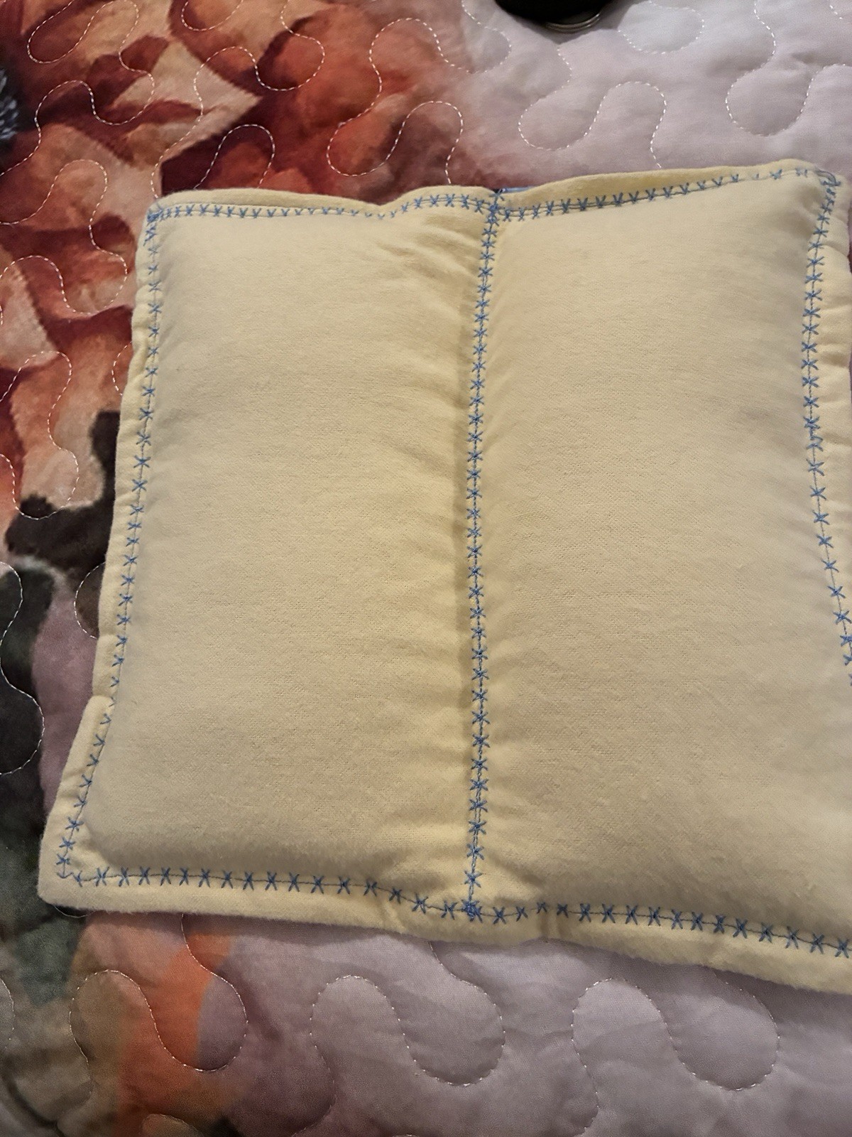 Cold & Hot Pack Reusable Fabric Therapy Pad Rectangle Blue/Beige Winter Print