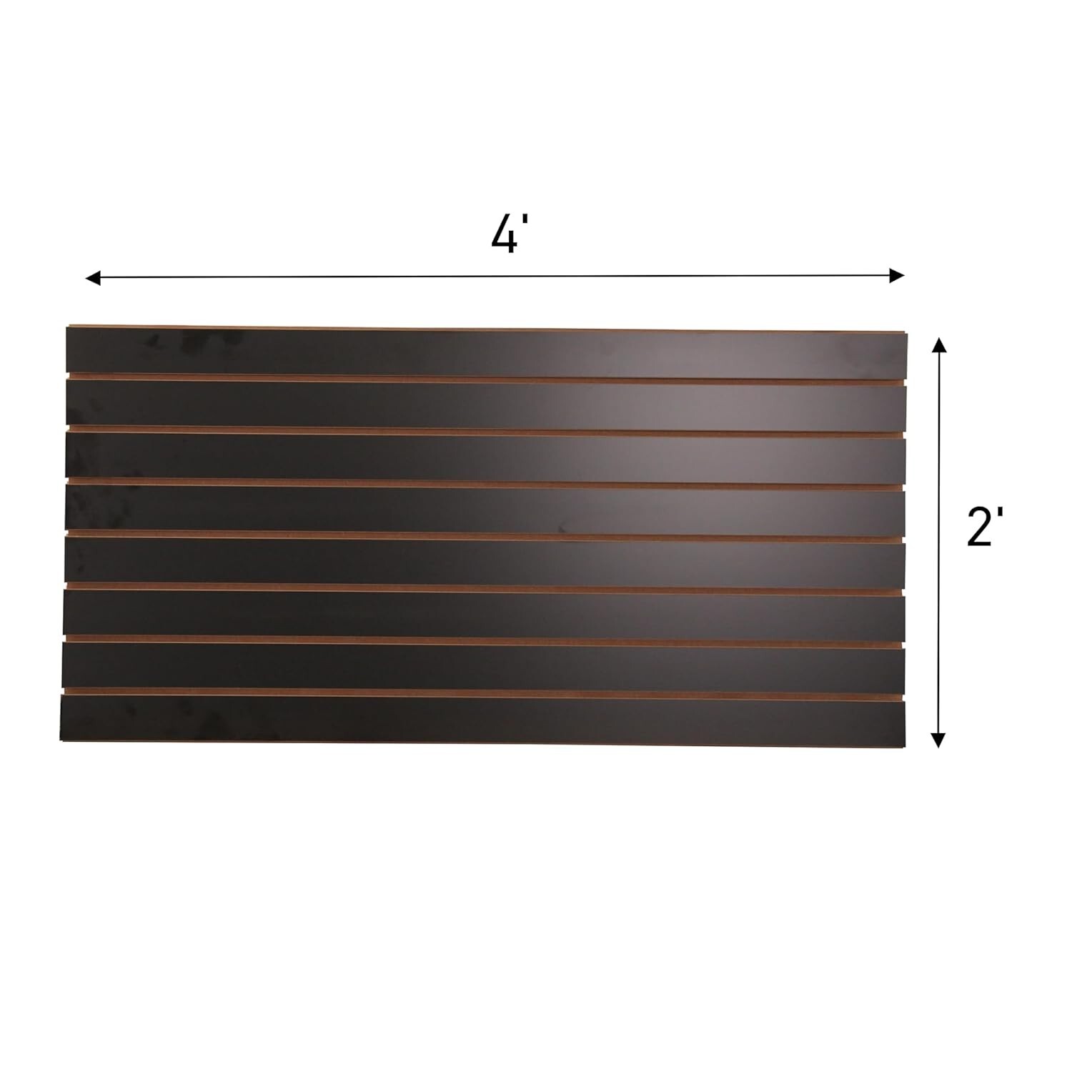 Lot of 2 Slatwall Easy Panels 4' x 2' Horizontal Black Fiberboard Panel