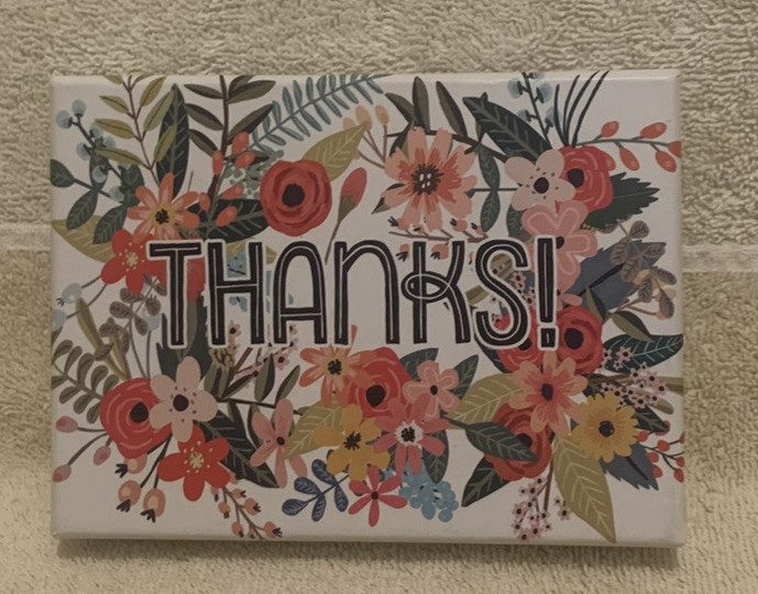 Crown Point FLORAL THANKS! Small Gift / Storage Box 6x4x1 - EUC