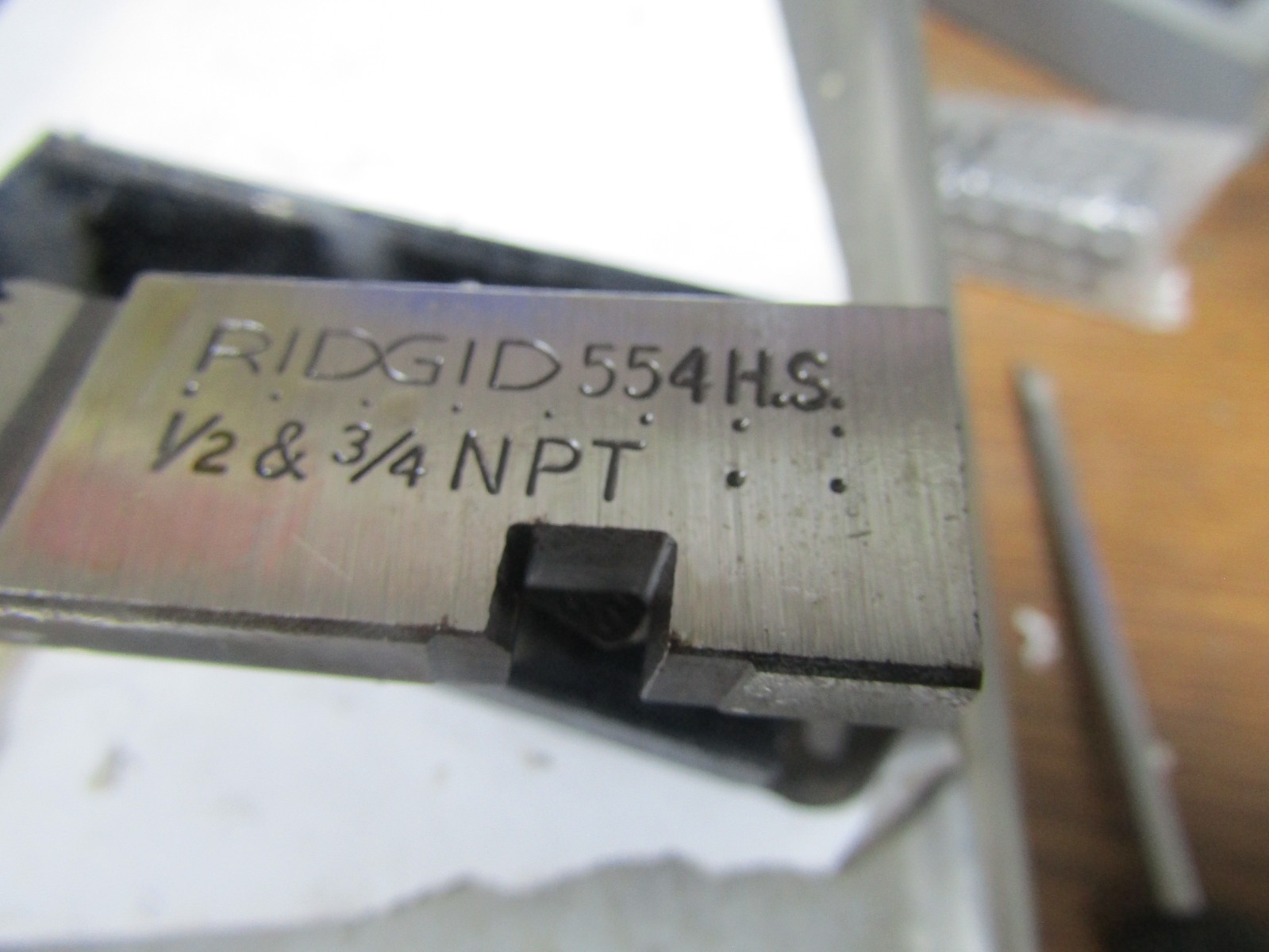 ✌️NEW RIDGID 1/2"-3/4" SS NPT 554-HS RH ALLOY STEEL UNIVERSAL PIPE DIES 47895