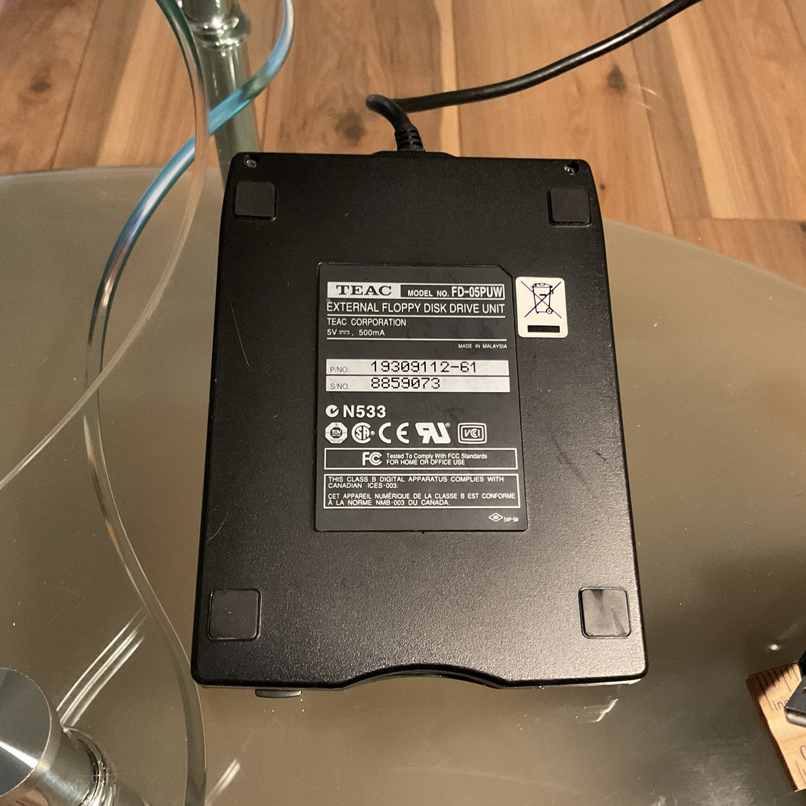 TEAC Corp Portable External USB Floppy Disk Drive Unit FD-05PUW not Tested