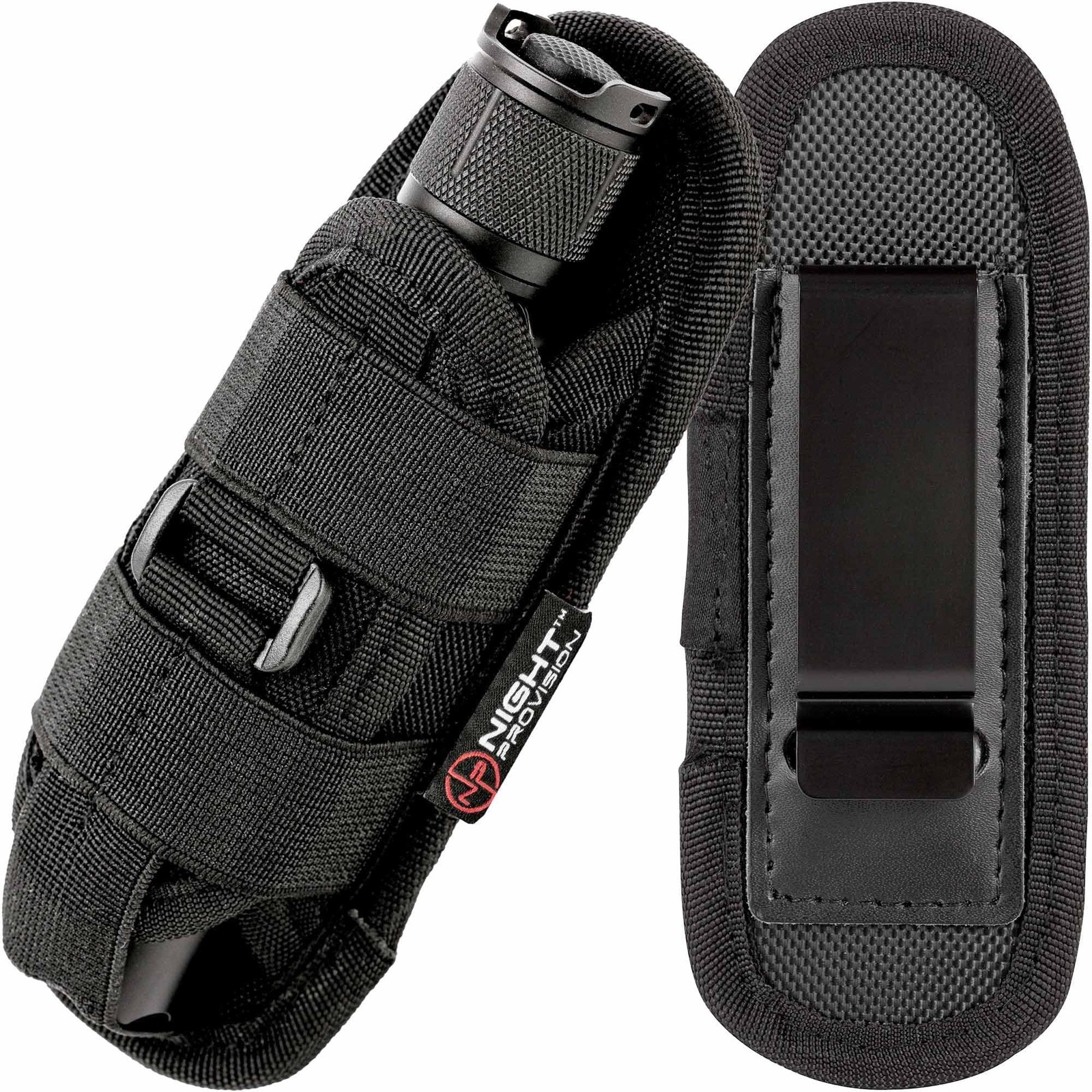 TH2C Compact Tactical Flashlight Holster Closed-end with Metal Belt Clip for ...