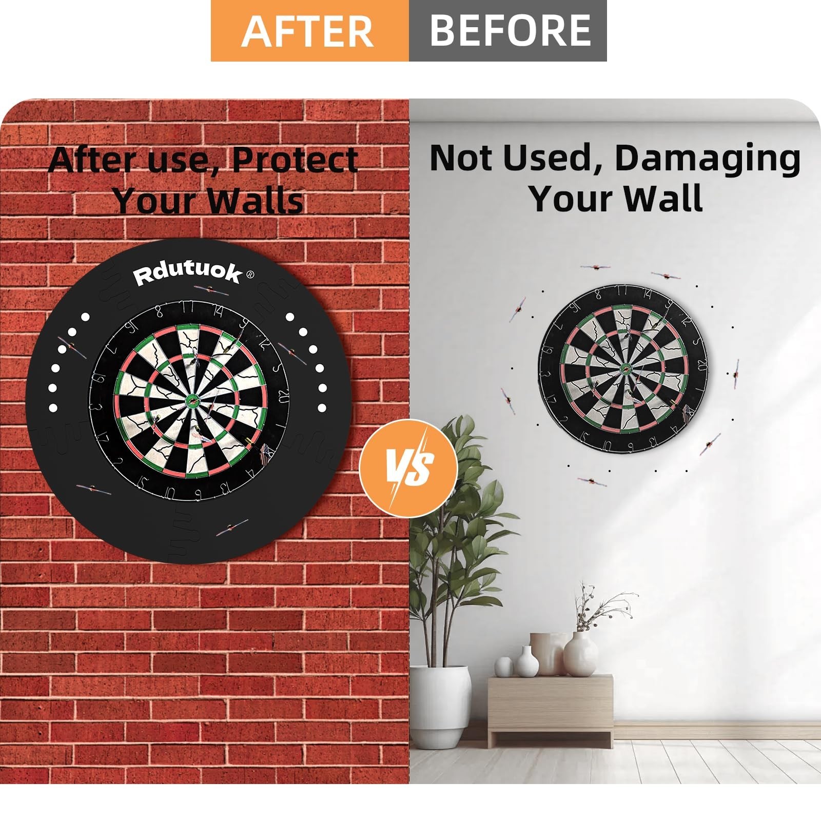 Dart Board Surround Ring,5Pcs Splicing Dart Board Wall Protector,Dartboard Ev...