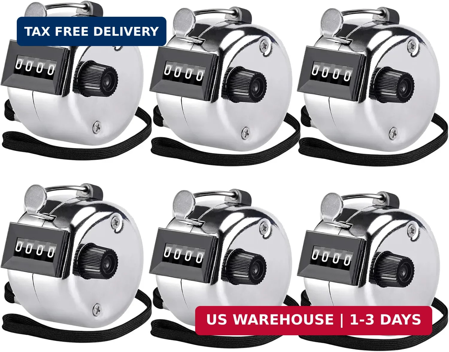 Handheld Tally Counter, 4-Digit Mechanical Clicker | Battery-Free Counting
