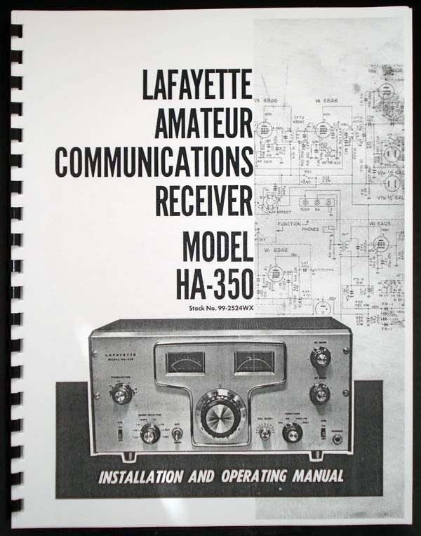 Lafayette HA350 HA-350 Amateur Communications Receiver Operating Manual
