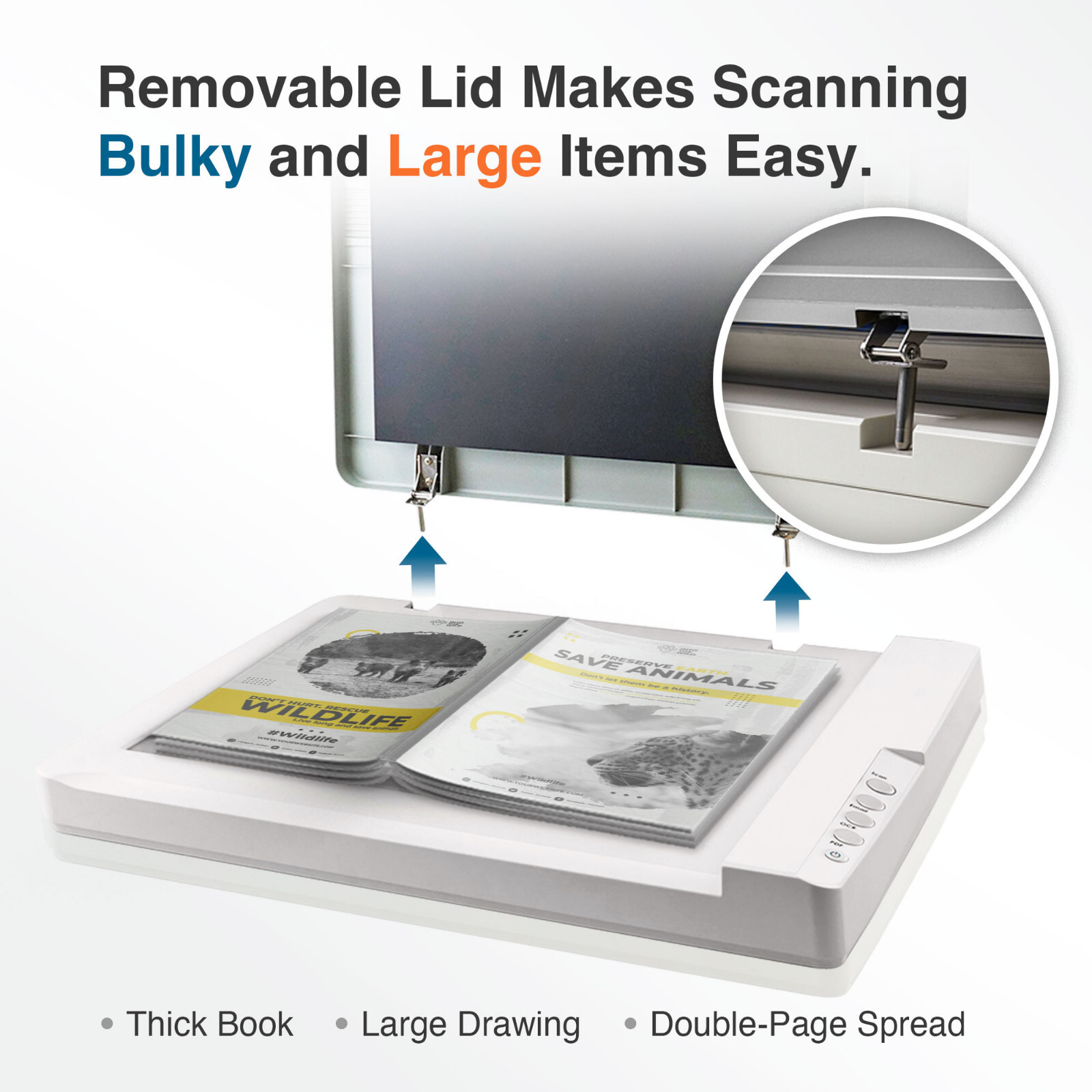 Plustek OpticSlim 1180 A3 Large Format Flatbed Document Scanner 1200 DPI