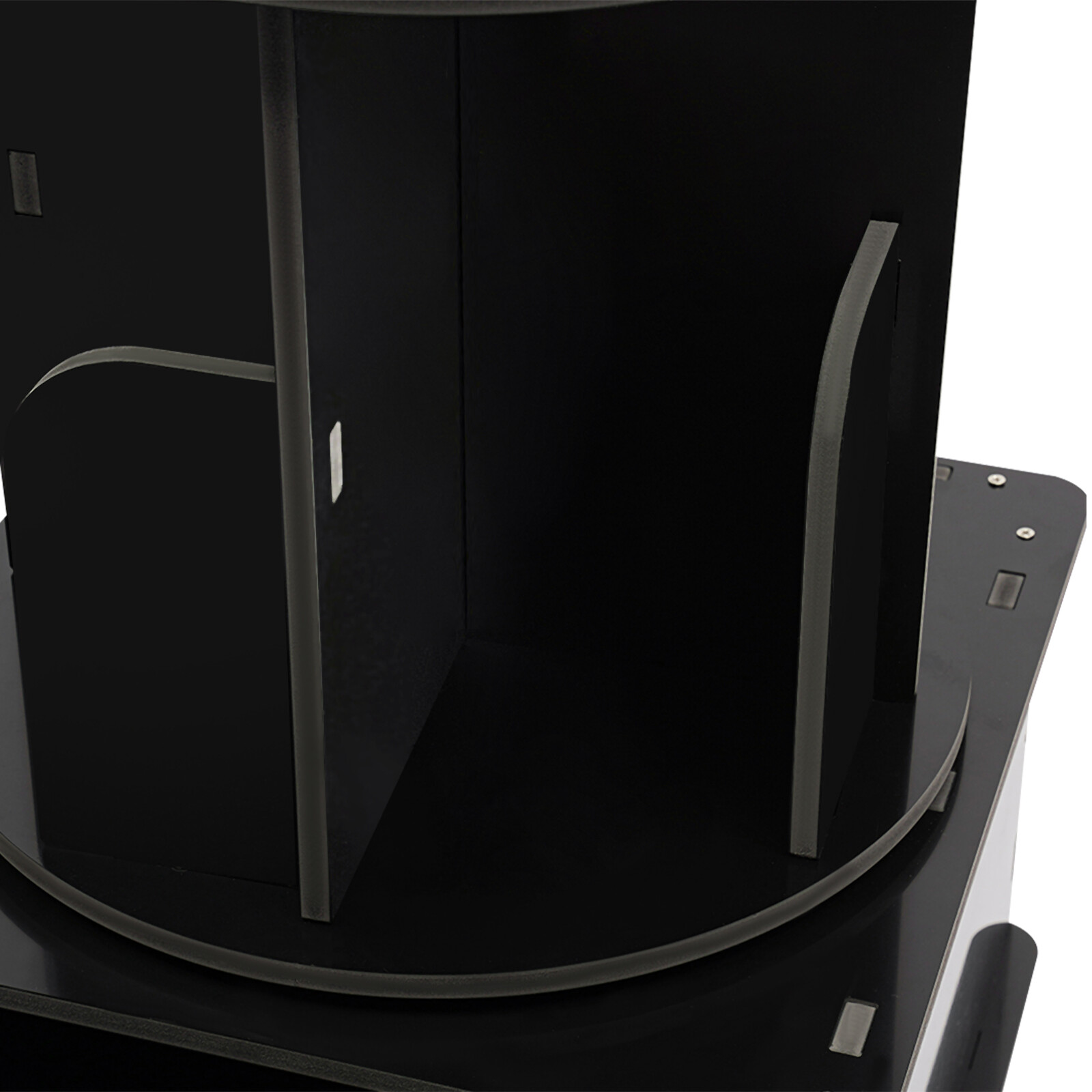 Modern Bedside Table with Drawer Corner High End Table Black Rotating Bookshelf