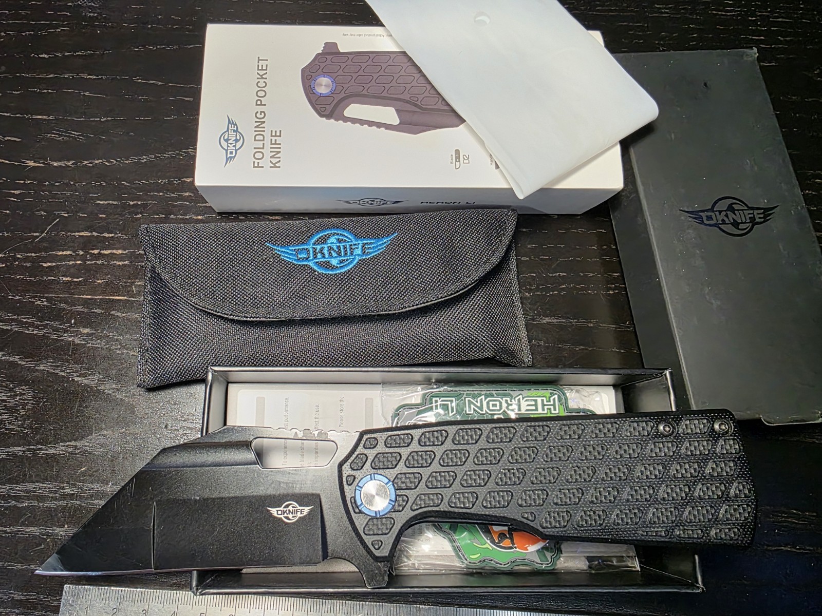 Discontinued/Rare!!!! Olight Oknife Heron L1 Black G10 D2