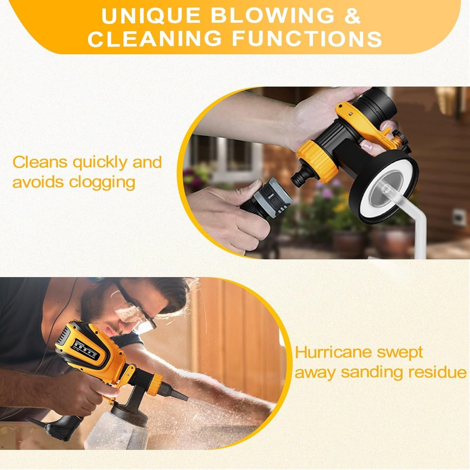 Versatile 700W Handheld Paint Sprayer with Easy Clean Function & 4 Nozzles