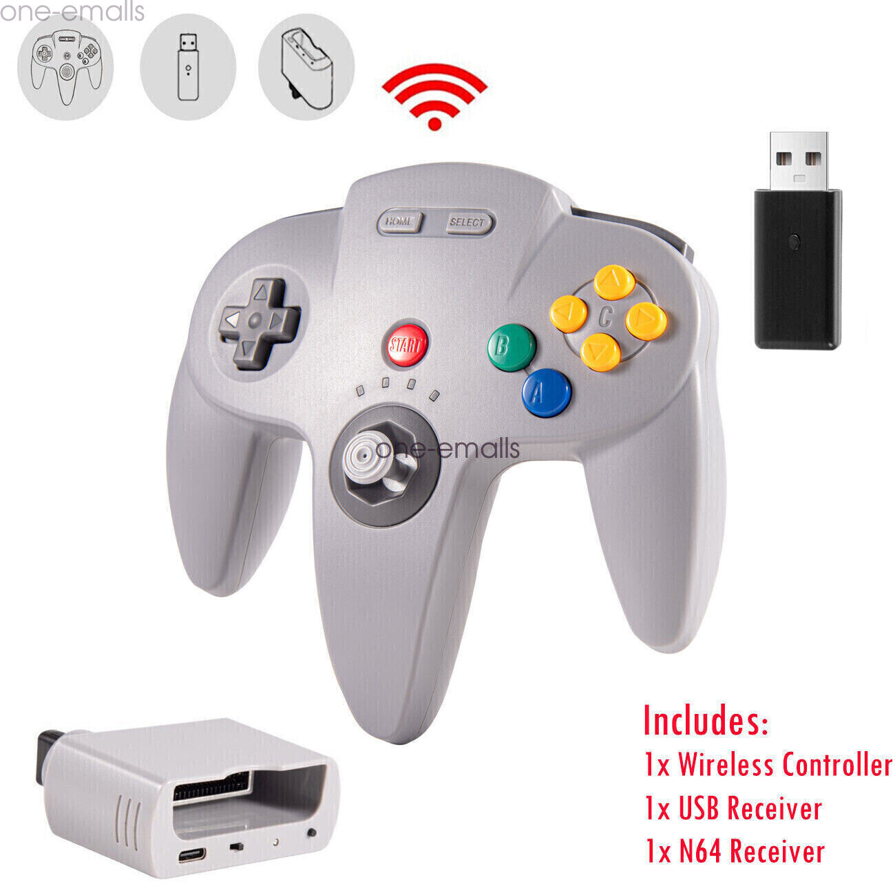 Wireless N64 Controller for Nintendo 64 Console/ Switch Mac Windows Rechargeable