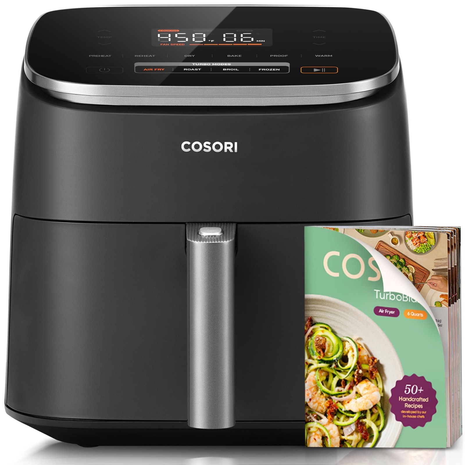 Cosori 9-in-1 TurboBlaze Air Fryer 6 Qt, Premium Ceramic 6QT, Dark Gray