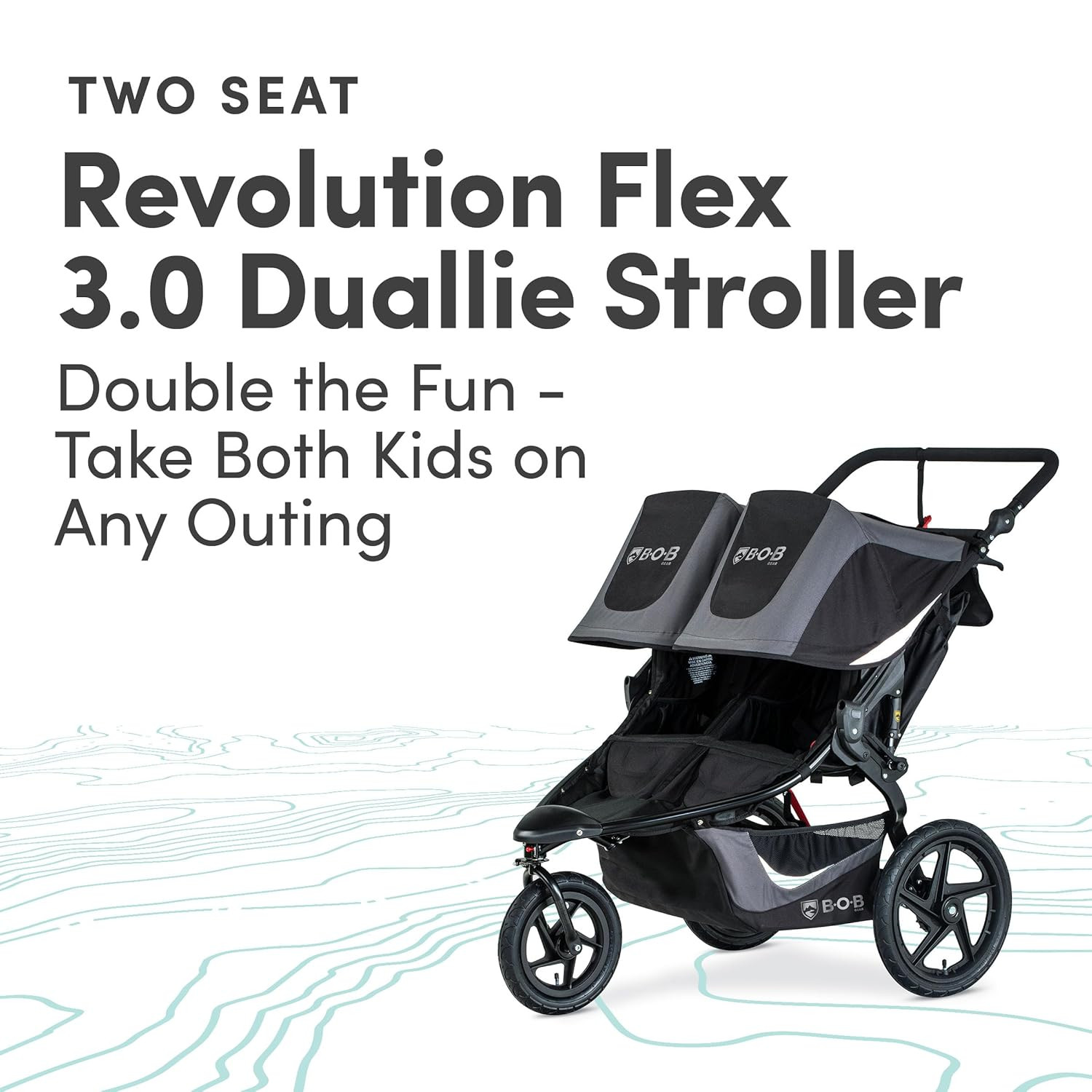 Revolution Flex 3.0 Duallie Jogging Stroller — Graphite Black | Versatile Double