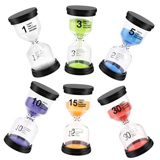 Sand Timer, Sand Timers 1/3/5/10/15/30 Mins Abs Cover+ Borosilicate Glass Body