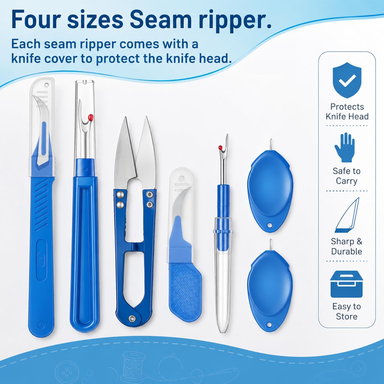7 Pcs Stitch Ripper for Sewing, Seam Ripper Tool Thread Remover Tools