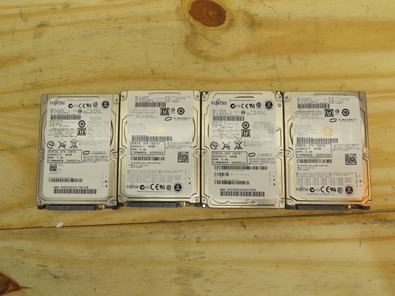 PS3 Playstation Fujitsu MHZ2080BH G2 80GB SATA HDD Hard Disk Drive Lot Of 4
