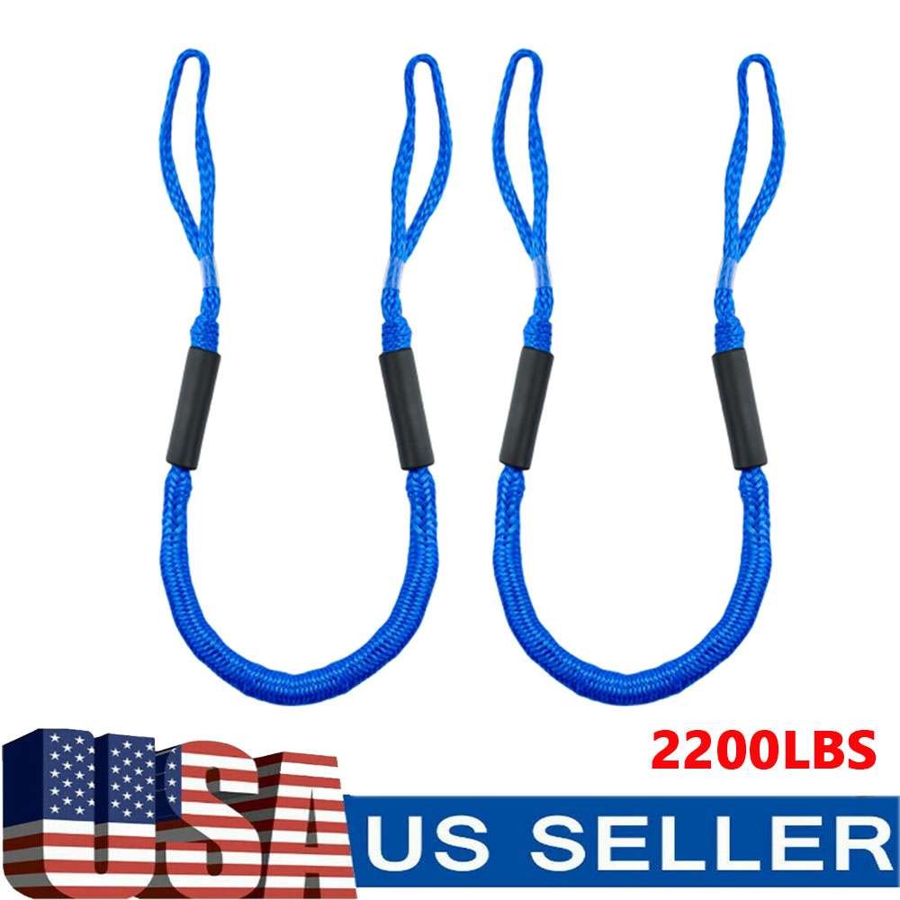 2x Marine Bungee Dock Line/Boat Mooring Rope Bungee Tie Down Stretch Blue EOB US