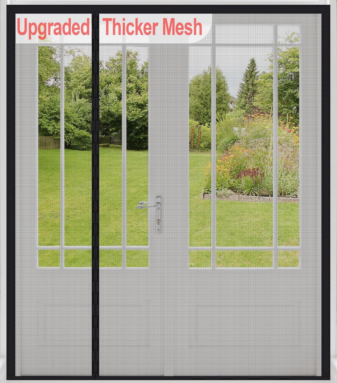 Reversible Left Right Side Opening Wide Magnetic Screen Door for Sliding & Frenc