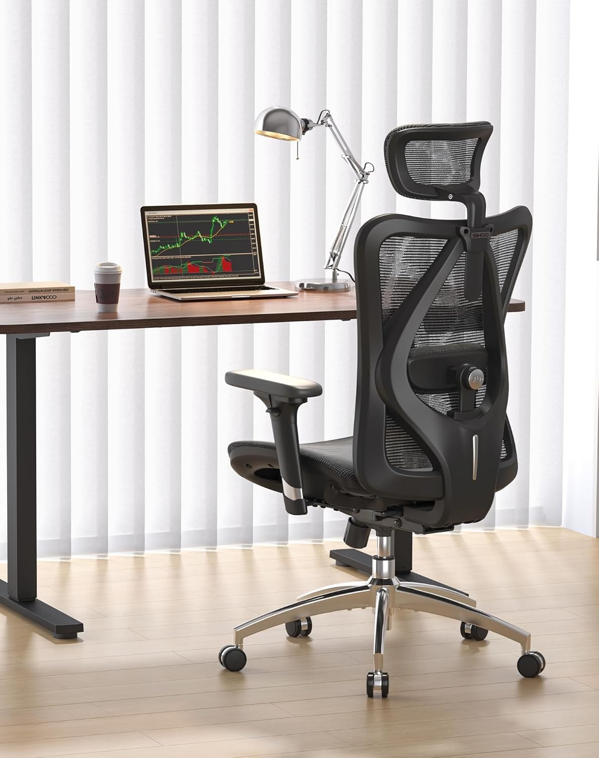 M57 Ergonomic Mesh Office Chair, 330-pound weight capacity — Black