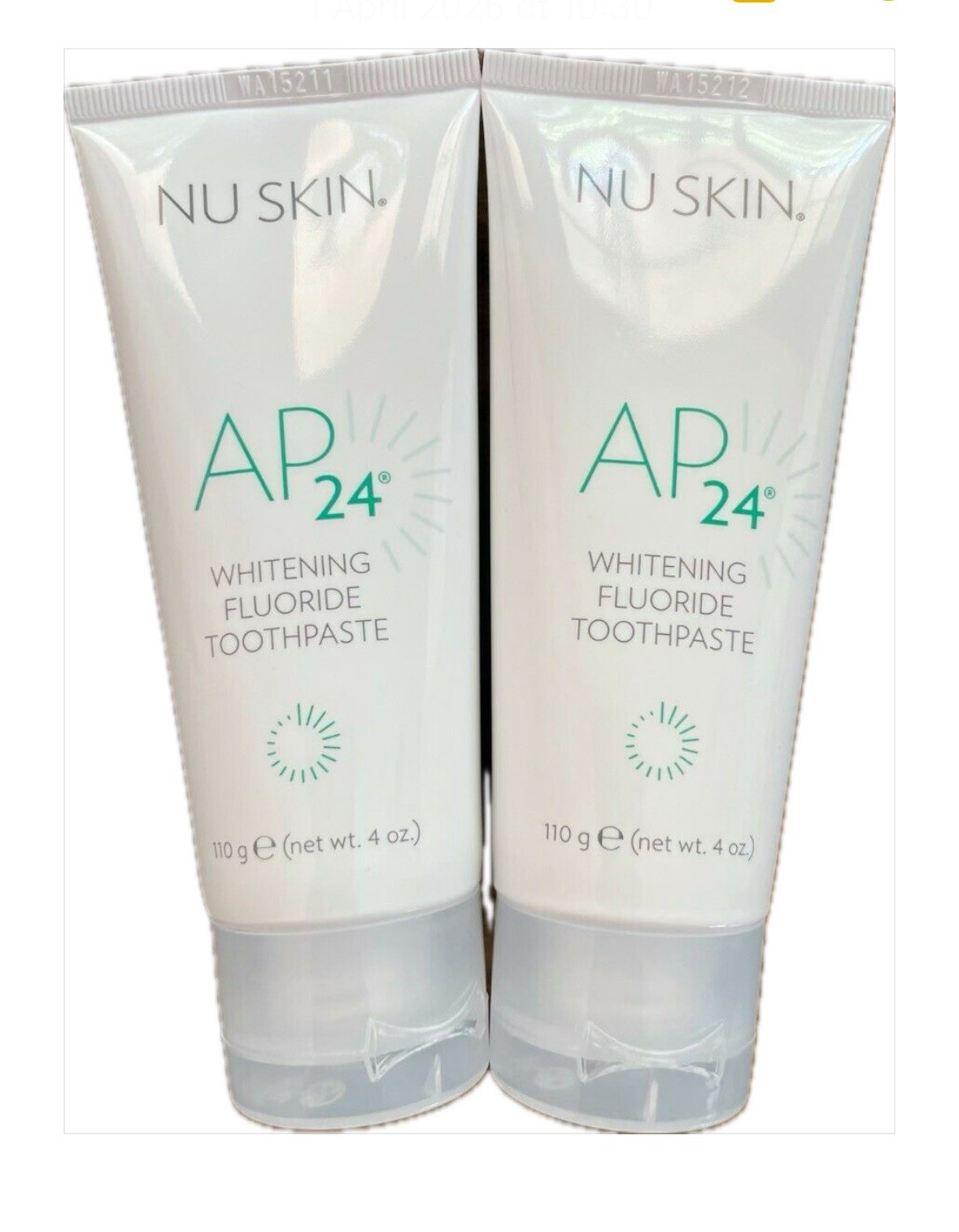 Nuskin Nu Skin 2 X  Ap24 Whitening Fluoride Toothpaste New Sealed exp 11/2027