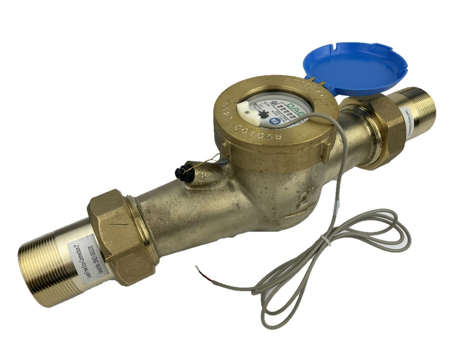 DAE MJ-200n 2" NTEP NSF61 Lead Free Potable Water Meter, Pulse Output + Coupling