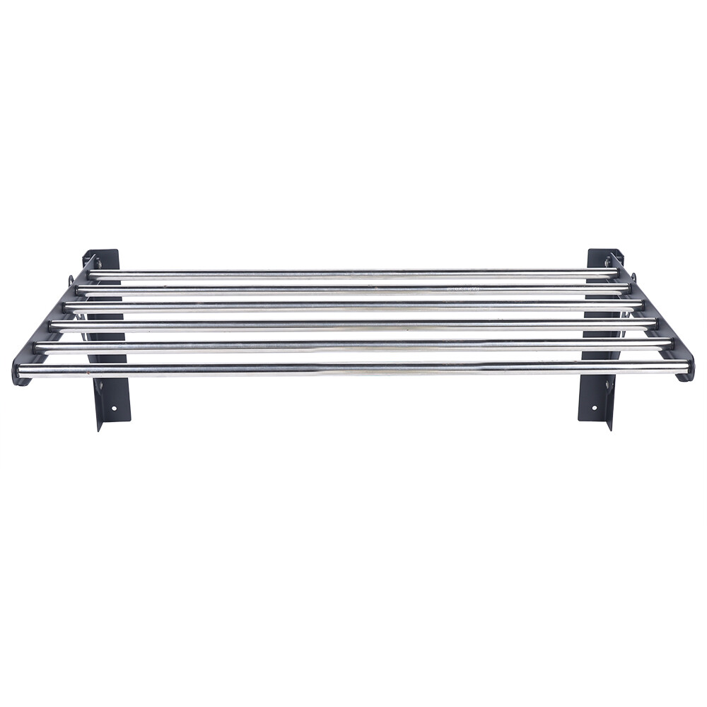 Wall Mounted Clothes Drying Rack Laundry Holder Shelf Folding Dryer Hanger-60cm