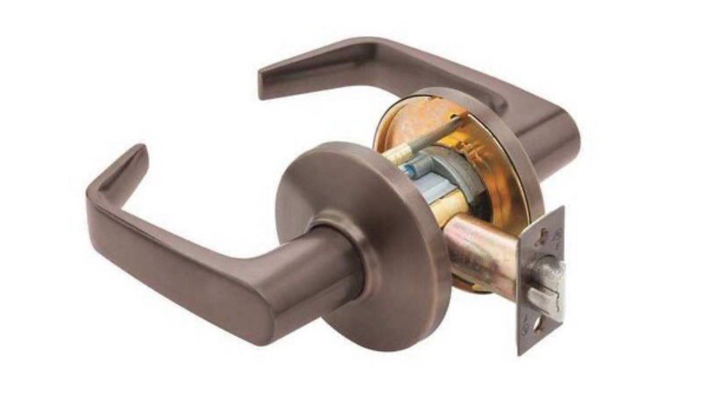 Best Door Lever Lockset, 2-3/4" Strike Dim 9K37AB15DSTK613