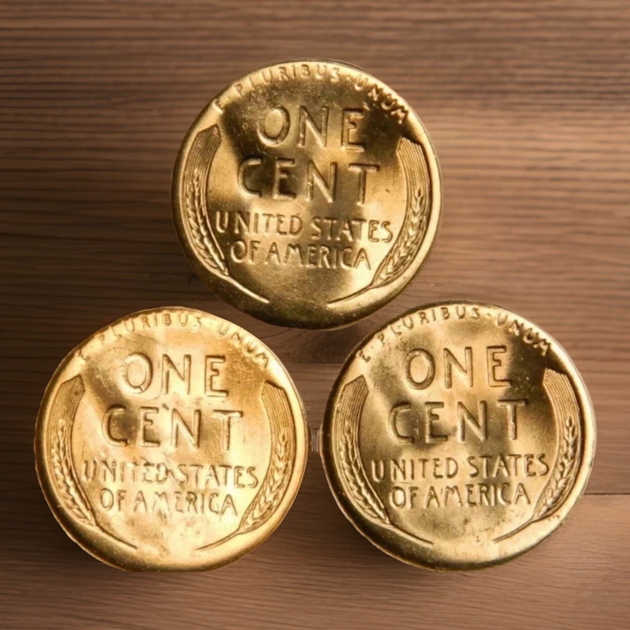 Lot Of 3 Different Date Red BU Wheat Cent Pennies FAST SHIPPING