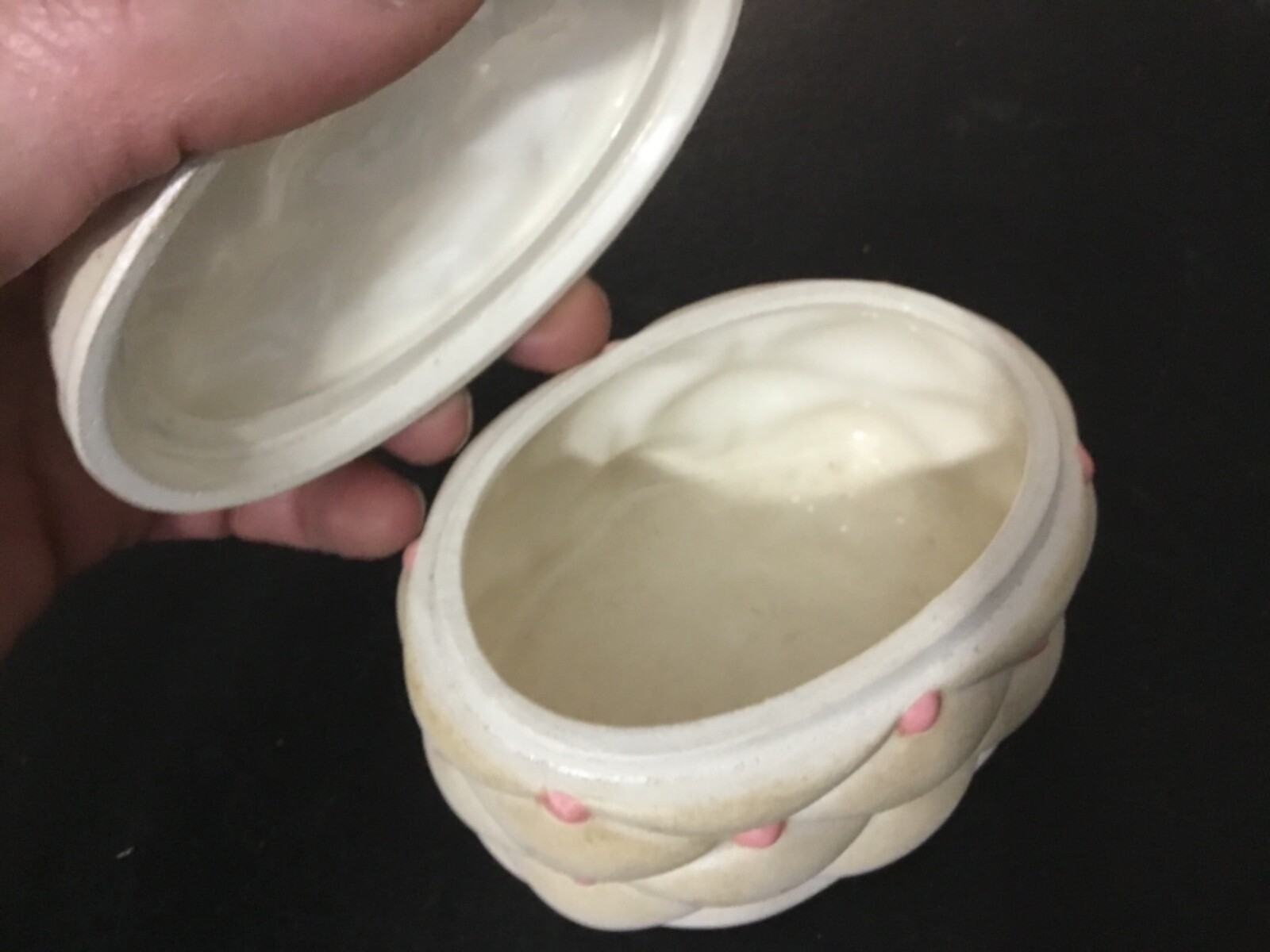 Trinket Box Oval Ceramic