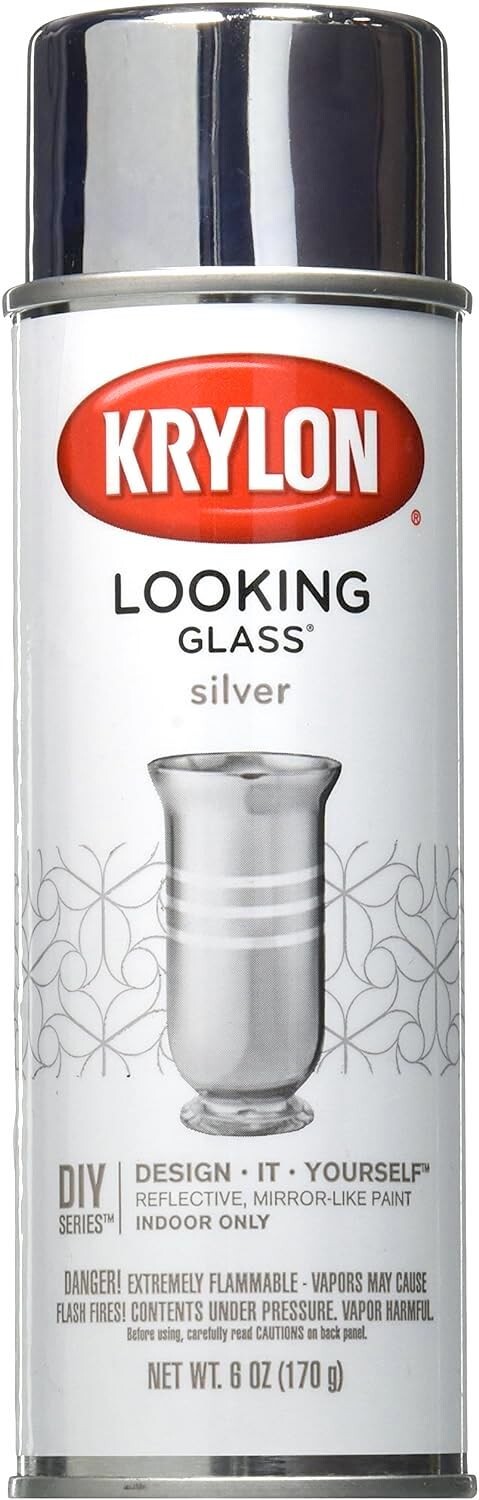 Krylon 9033 Looking Glass Silver - Reflective, Mirror-Like Paint - 6 oz Aerosol