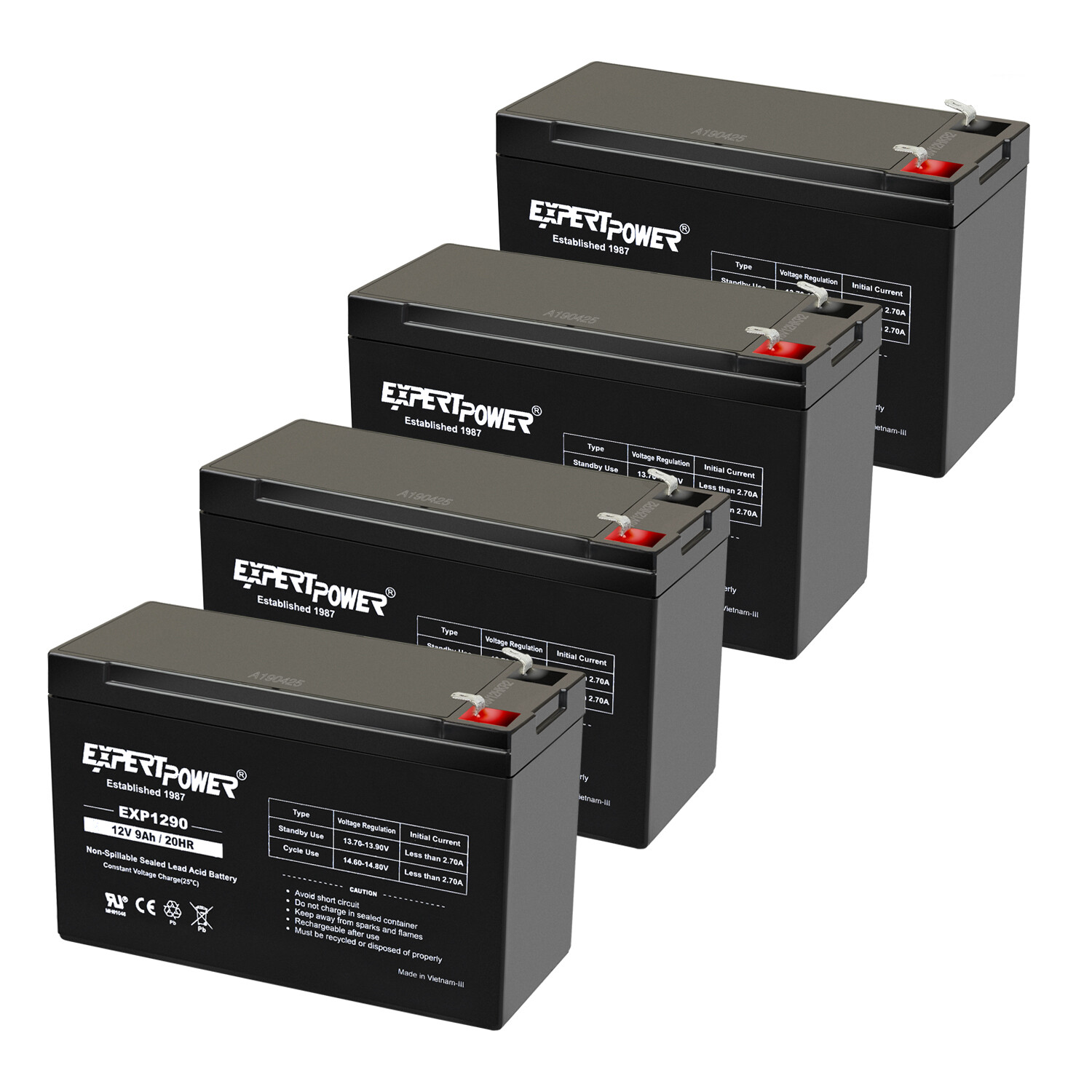 EXPERT POWER  12V 9Ah SLA Battery for Razor MX350 & MX400 Dirt Bike -  4Pack