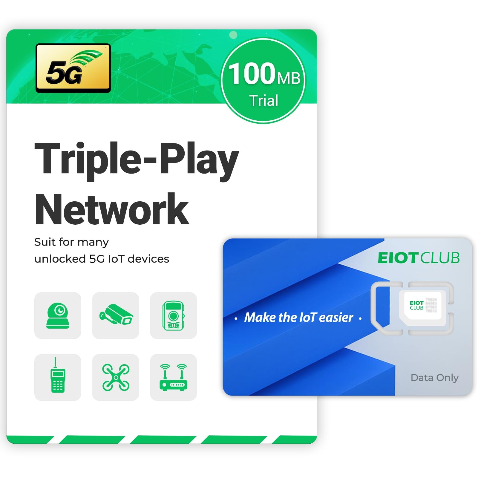 EIOTCLUB SIM Card for Security Cameras, 5G/4G LTE No Contract Data Plan, USA...