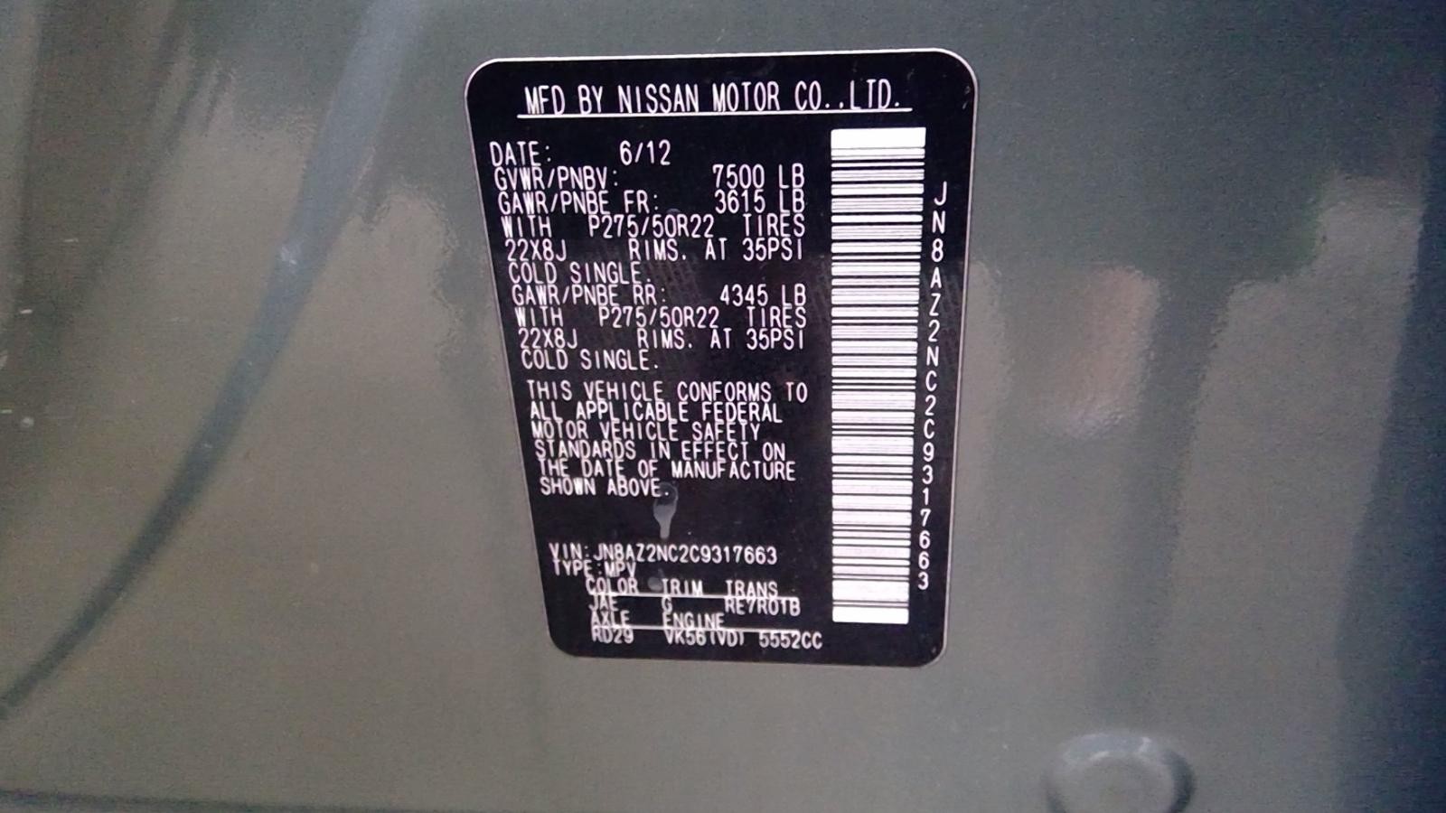 Used Floor Jack fits: 2012 Infiniti QX56 Grade A
