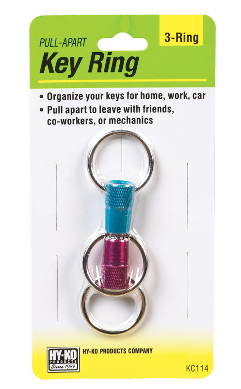 Hy-Ko KC114 3-Way Pull Apart Key Ring, Metal
