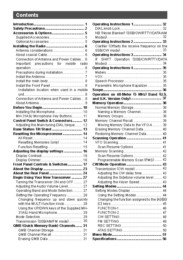Yaesu FT-891 Transceiver Instruction Operating Manual Coil Bound User Guide
