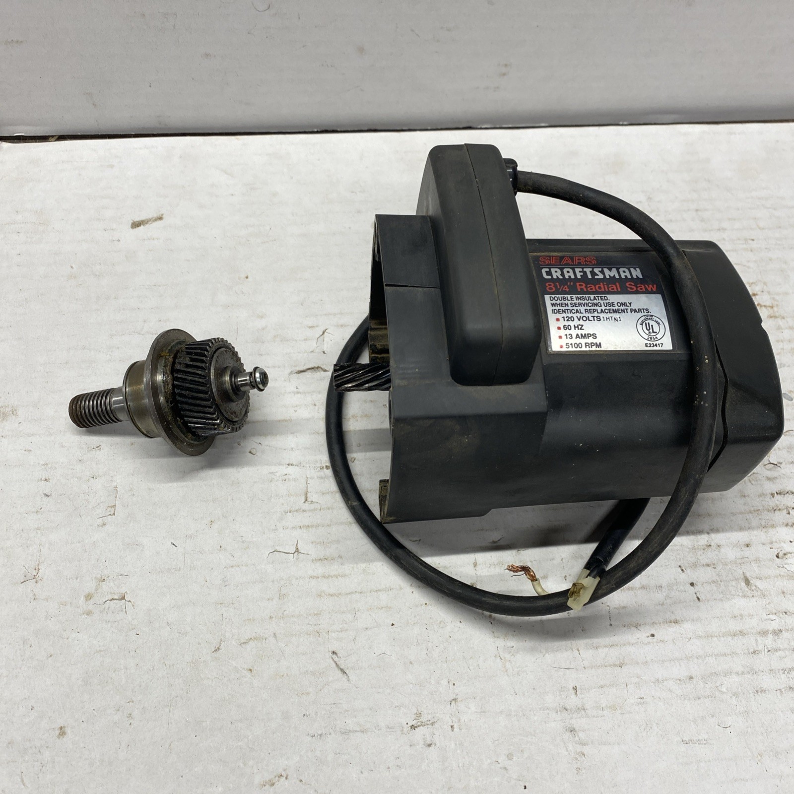 Craftsman Radial Arm Saw Md 113.234700   Motor & Drive Gear RPM 5100 EM-456