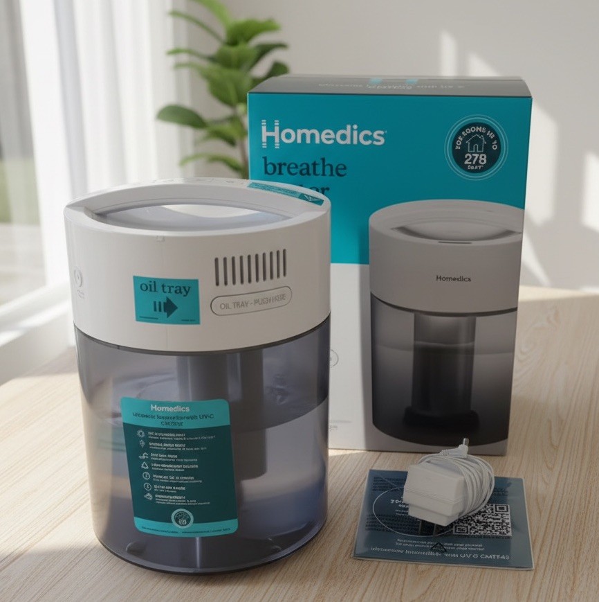 Homedics Ultra Sonic Humidifier with UV-C for Rooms Up To 278 Square Feet