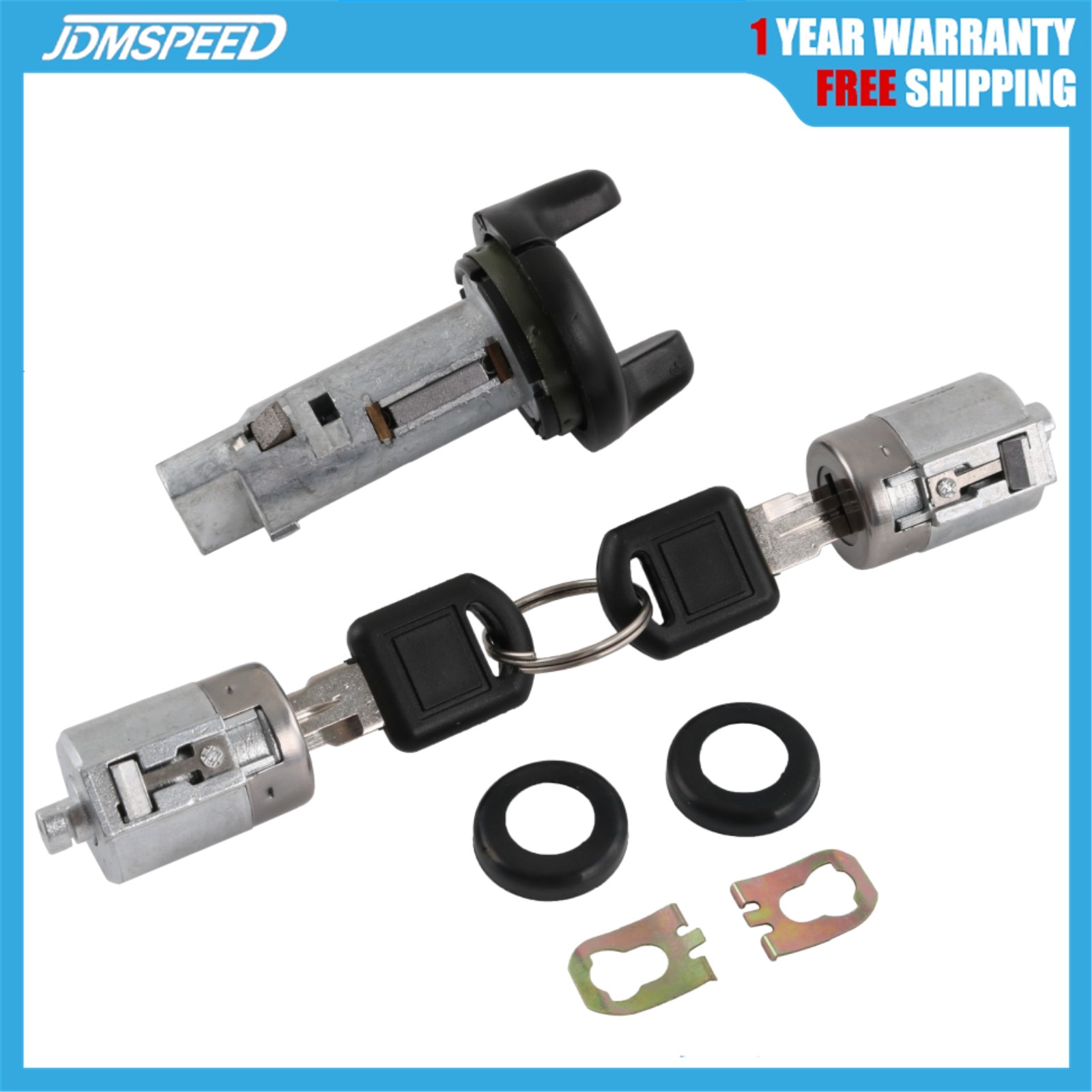 Ignition Key Switch Lock Cylinder & Door Lock Tumbler Set 2 GM Keys For Chevy