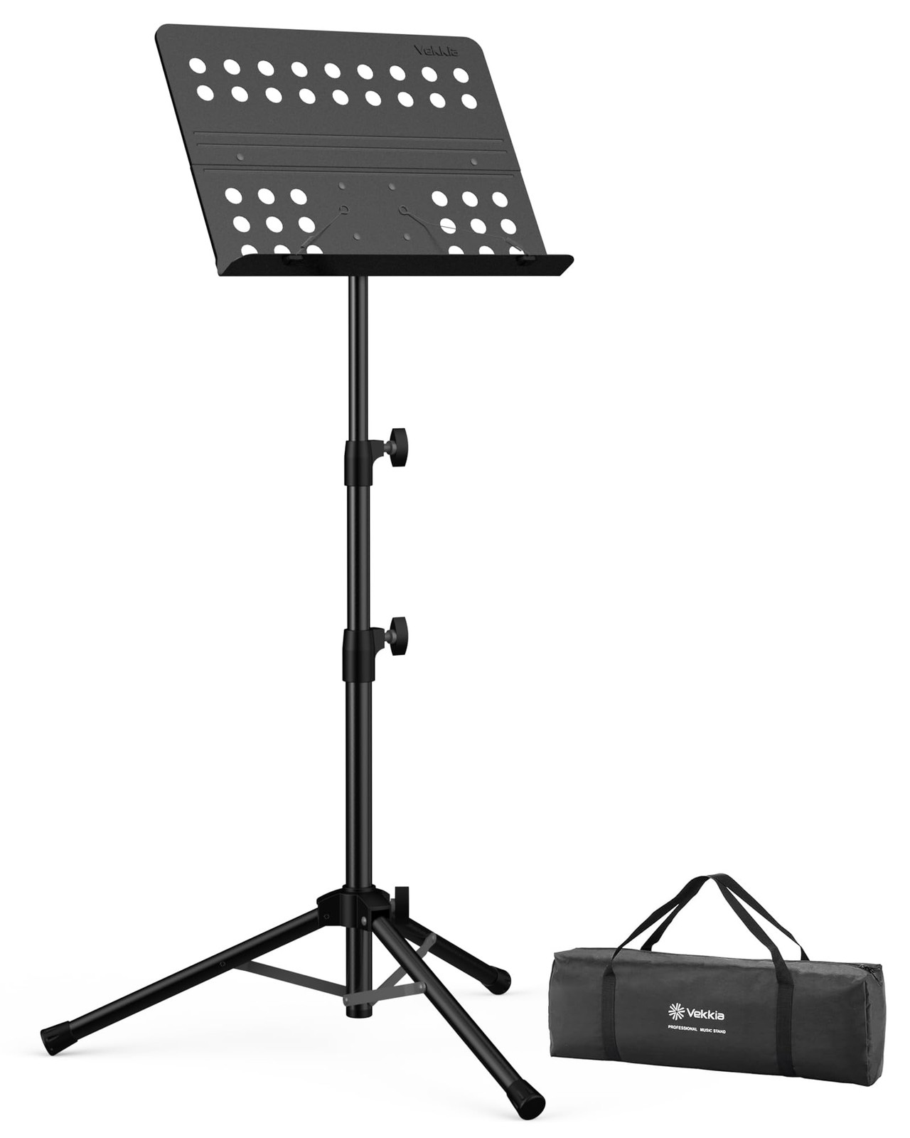 Professional Portable Perforated Metal Sheet Music Stand Folding Bag Set
