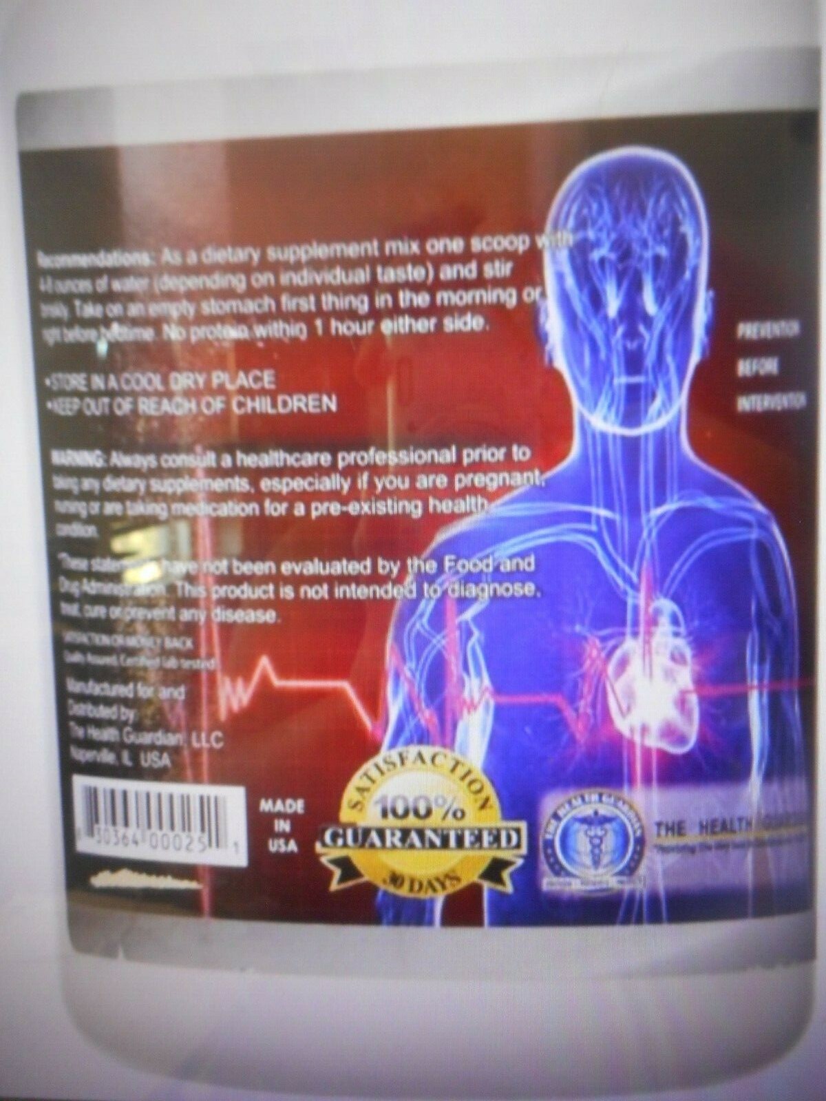 Cardio For Life Heart Health Nutritional Supplement PEACH Flavor (Powder)