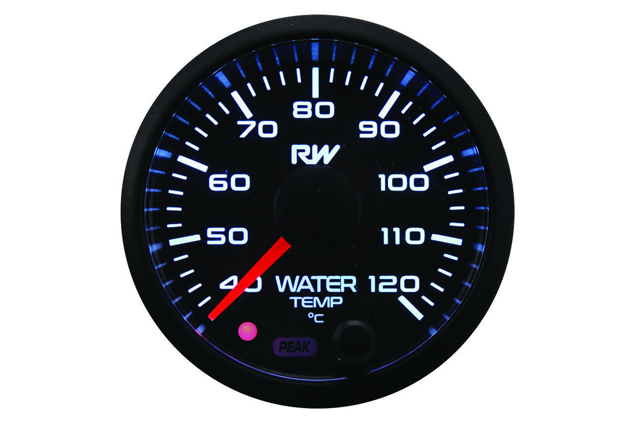Raceworks 52mm Electronic Water Temp Gauge Kit (40-120degC)