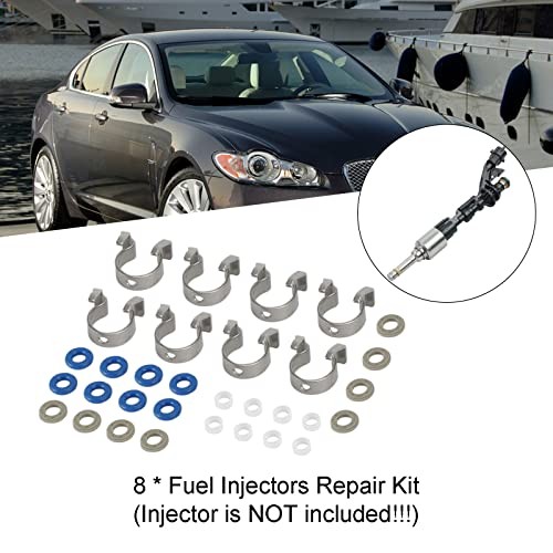8PCS Fuel Injectors Repair Seal Kit Fit for Jaguar 5.0L V8 and for Range Rover